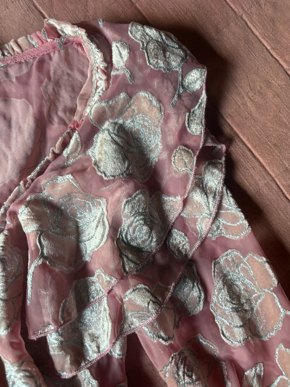 For Love & Lemons Pink Rose Blouse- Size Small- Fairy Floral Feminine Top - Picture 7 of 11